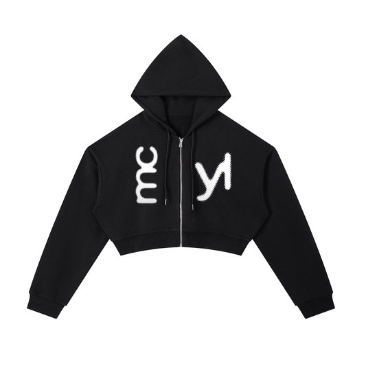 Essential Cropped Zip-Up Hoodie